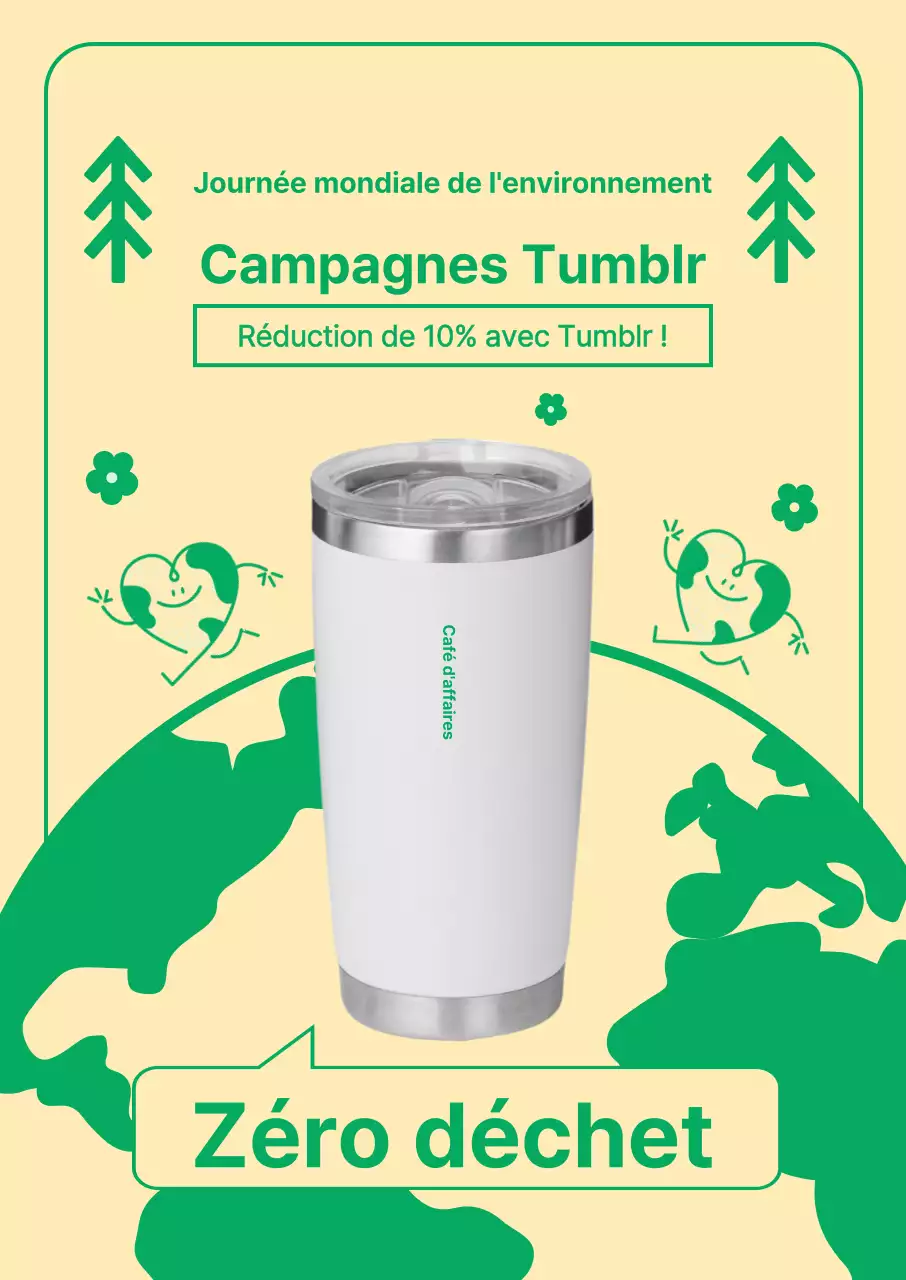 Événement Tumblr avec une illustration de la Terre sur fond jaune