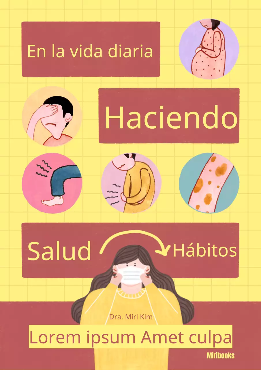 Amarillo y marrón enfermedad ilustración concepto hábitos de salud introducción
