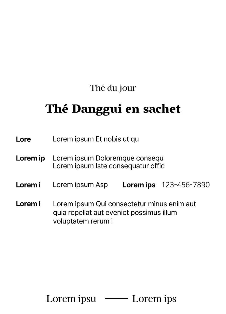 Sachets de thé danggui traditionnel sentimental