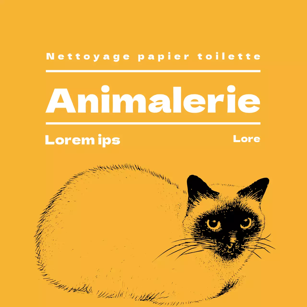 Étiquettes illustrées jaunes pour animalerie