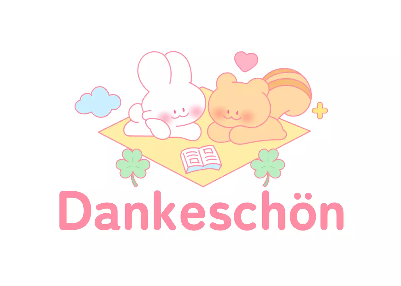 Dekorative Dankeskarten mit Illustrationen von niedlichen Hasen und Eichhörnchen