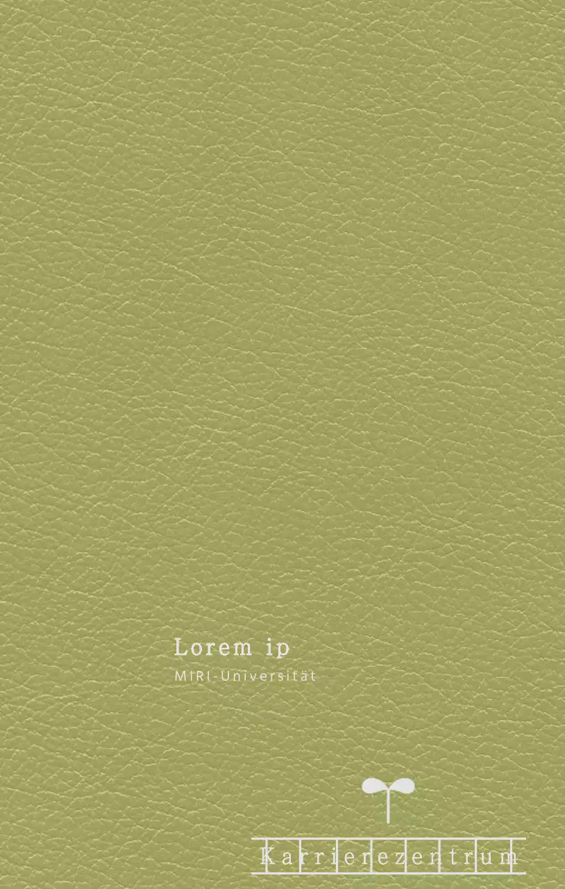 Umschlag für den Terminkalender der Universität im Look des Manuskriptpapiers des Career Centre