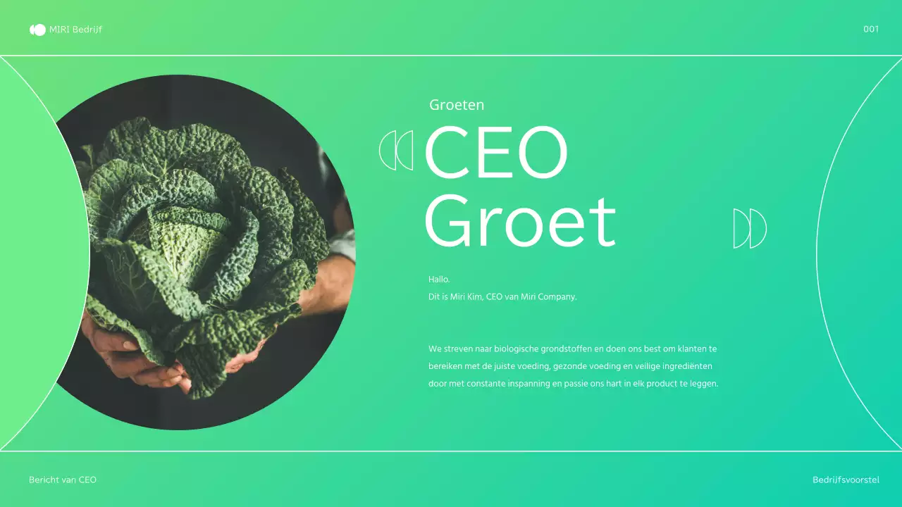 Bedrijfsprofiel groene, natuurlijke landbouw