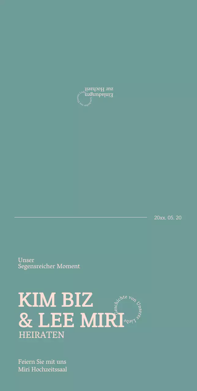 Einfache Hochzeitseinladungen in Pastellfarben