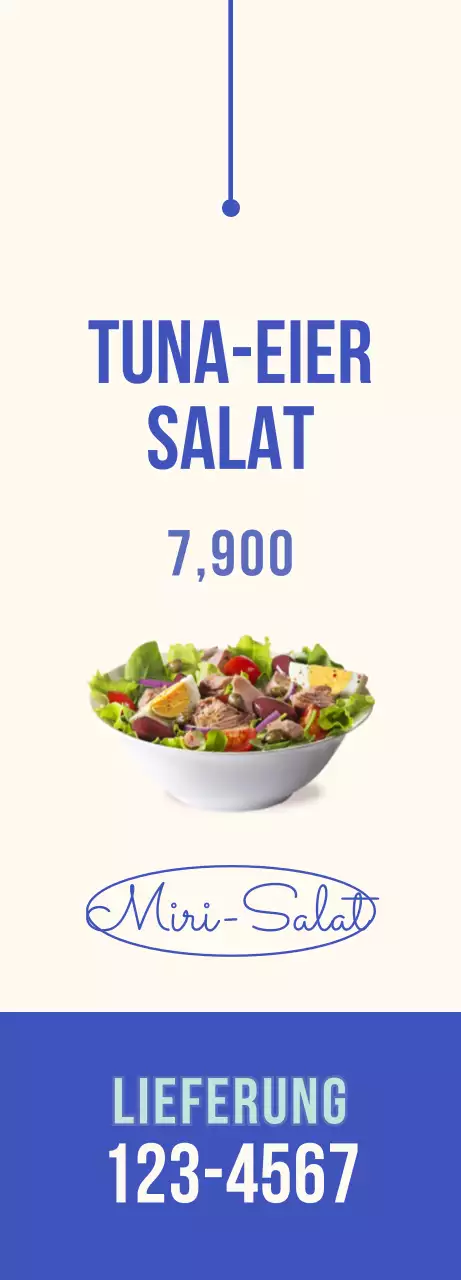 Ein kühles und erfrischendes Salatbanner mit blauen Akzenten