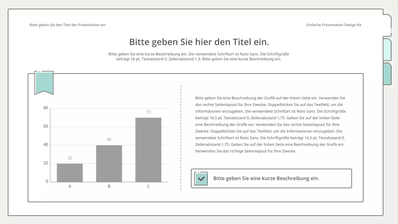 Saubere und einfache Präsentationsmappe in Gelb