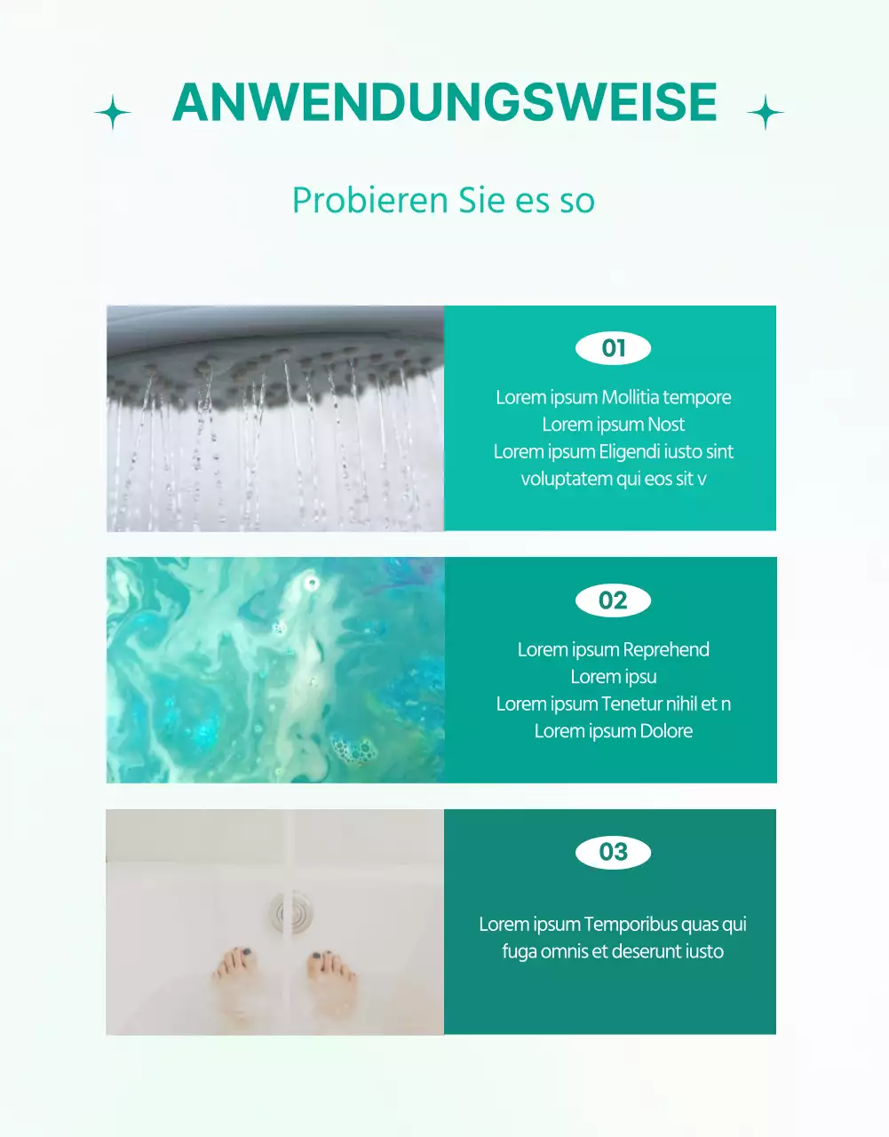 Einfache, saubere Badebombe Chefseite in Minze