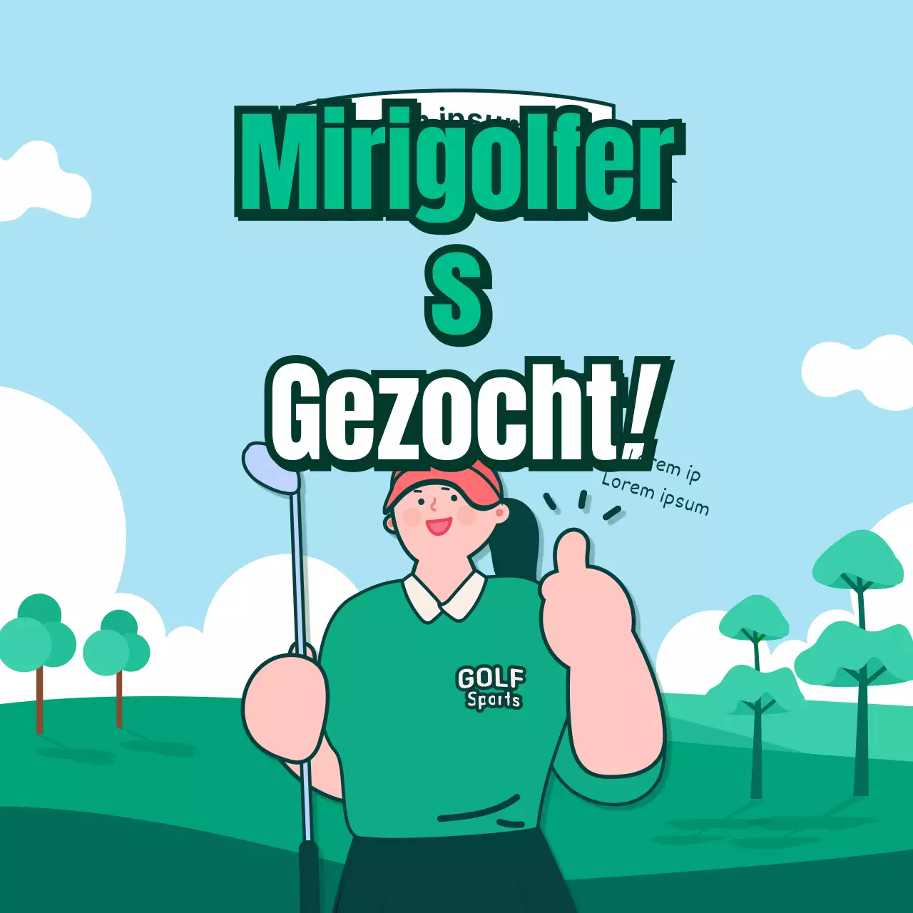 Bedrijfsgolfclub met groene achtergrond CardNews