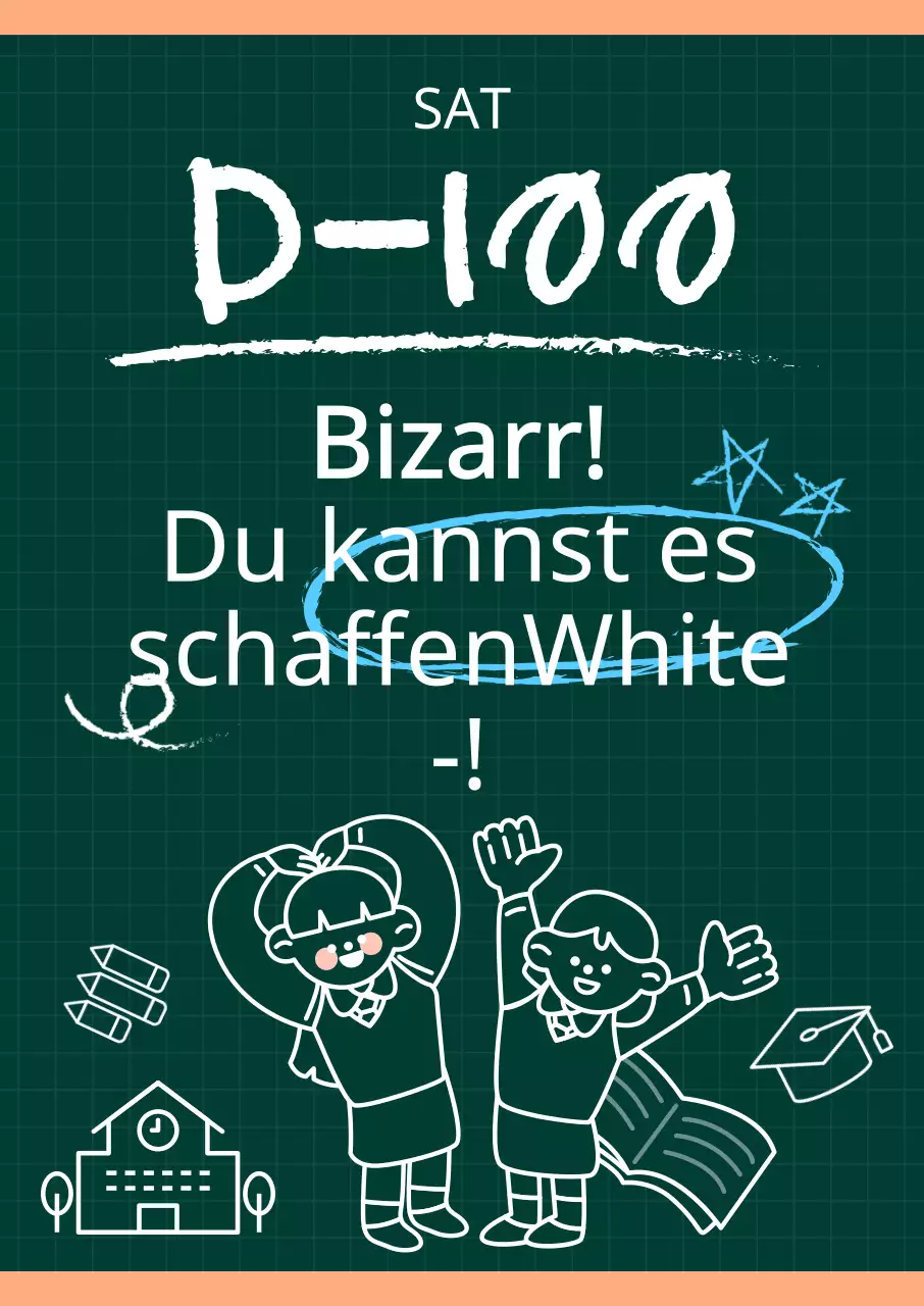 Kreidetafel Konzept SATs zurück Tag jubeln Poster