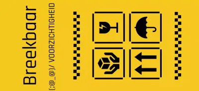 Afleveringsberichten en waarschuwingen met een geel en zwart gepixeleerd concept