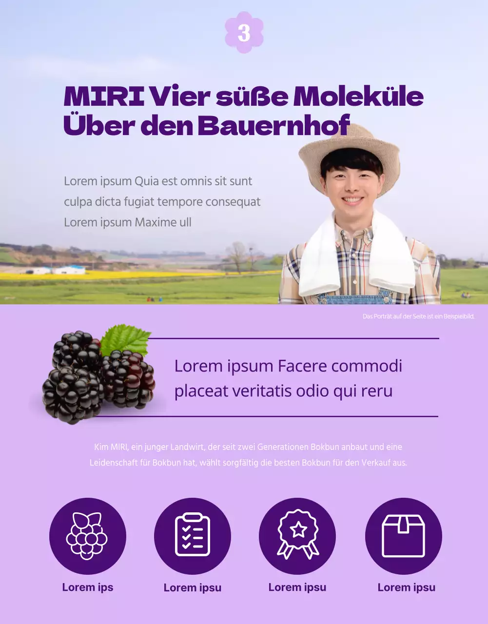 Ein einfaches und hübsches malvenfarbenes und weißes Wams