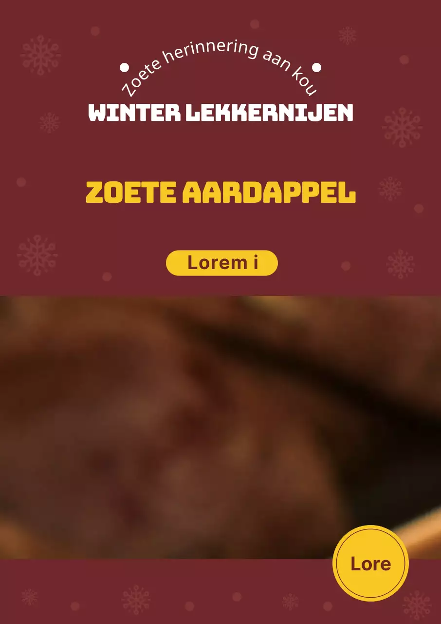 Bruine foto zoete aardappel menu advertentie