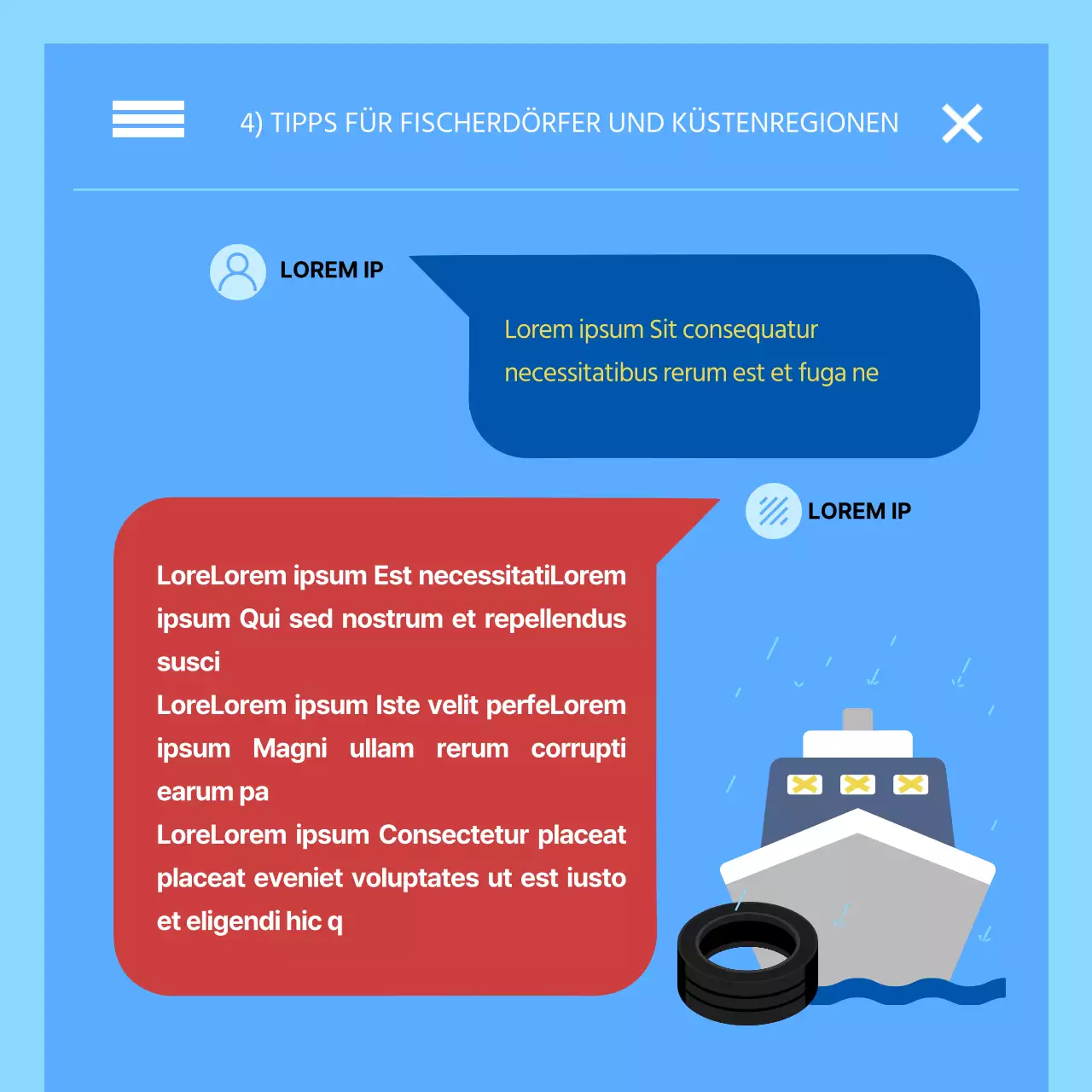 Trendiges rotes und blaues Katastrophenalarm-Textkonzept Starkregen-Warninformationen