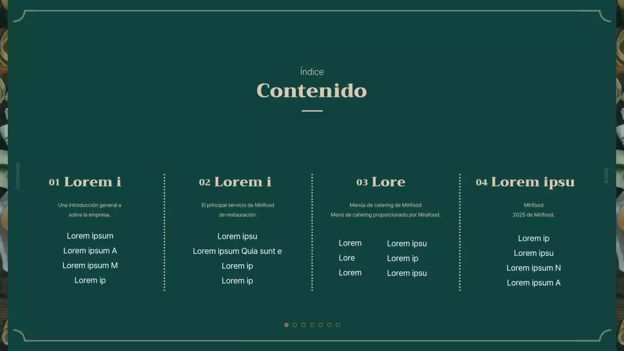 Presentamos el servicio de catering verde y marrón