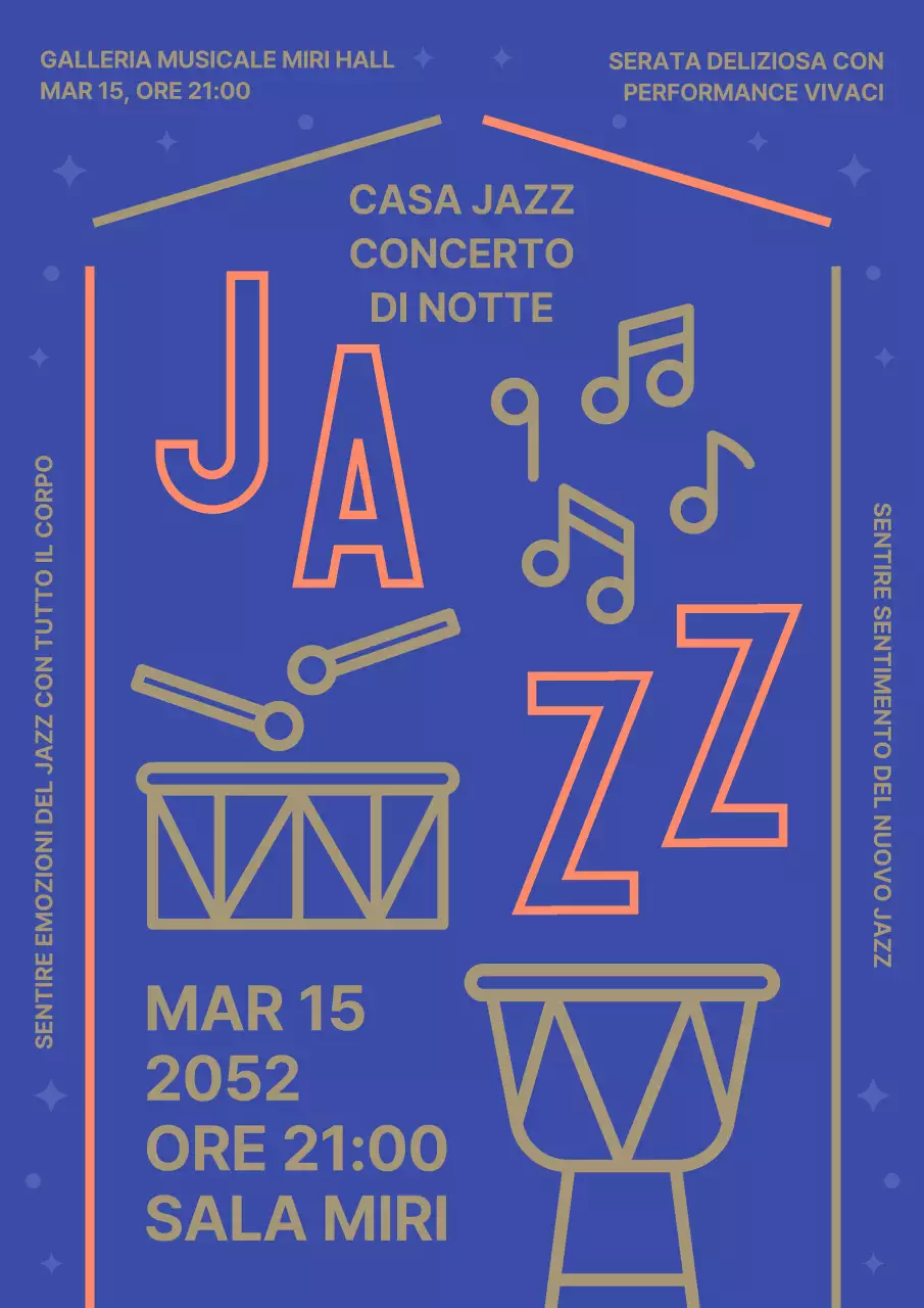 Una performance jazz in blu e rosa