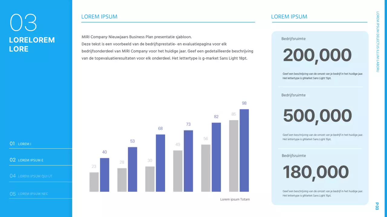 Presentatie van een eenvoudig nieuwjaarsplan in lichtblauw
