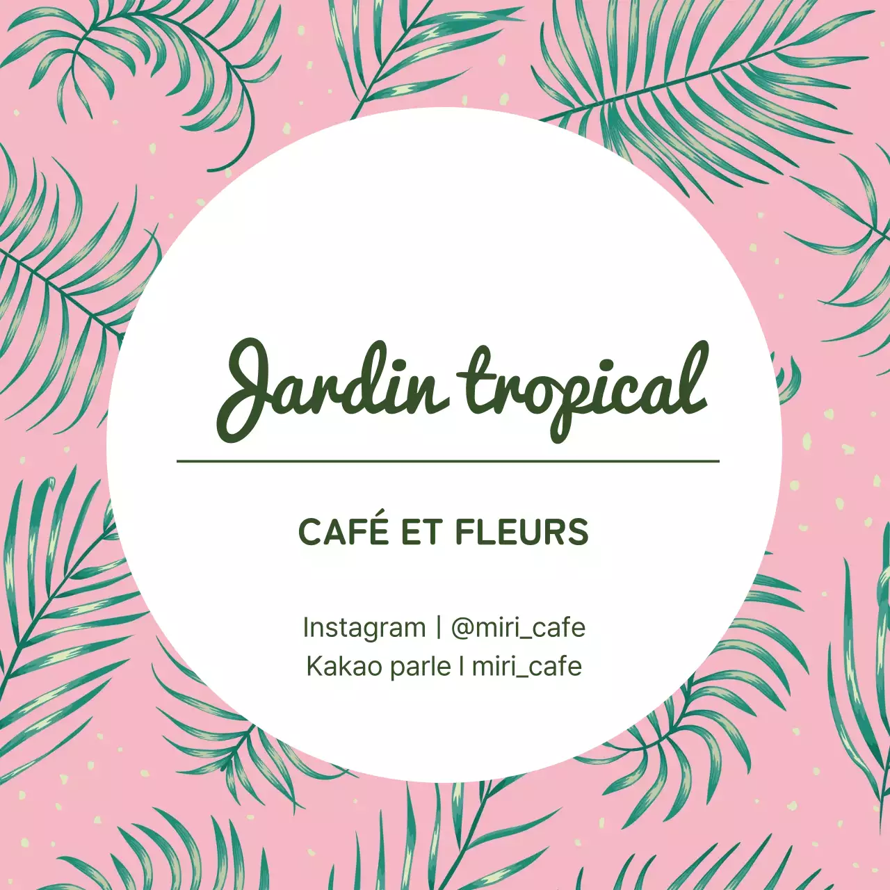 Promouvoir un café aux motifs tropicaux roses