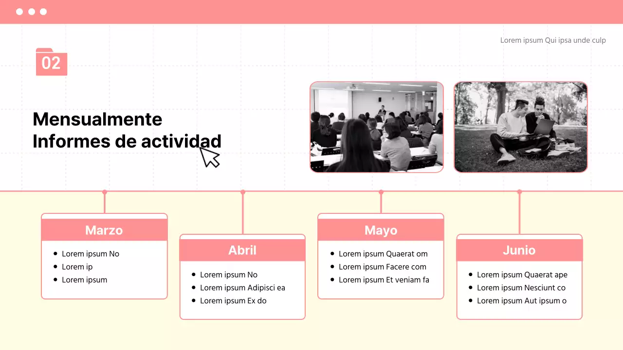 Anunciar el pleno de fin de legislatura con un estilo sencillo en beige y rosa