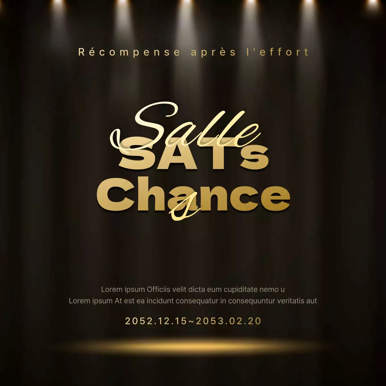 Spotlight SATs in Black and Gold Discount Event (Événement de réduction pour les SATs en noir et or)