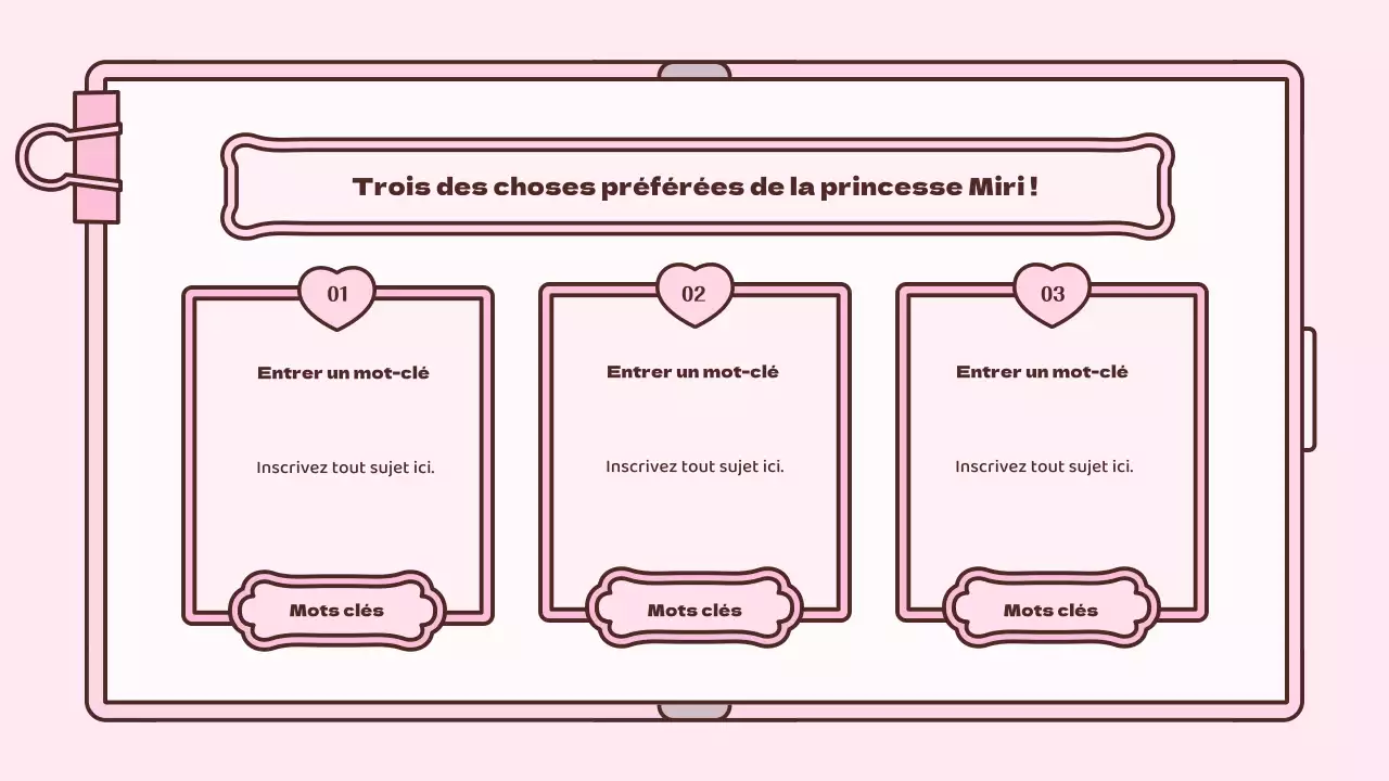 Kit de présentation du concept d'agenda mignon en rose
