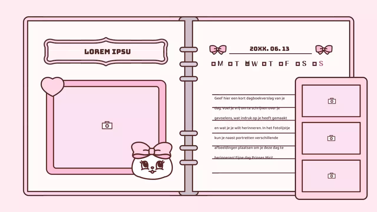Schattige agenda concept presentatieset in roze
