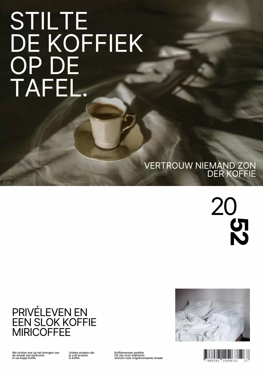 Witte en zwarte café etalage poster