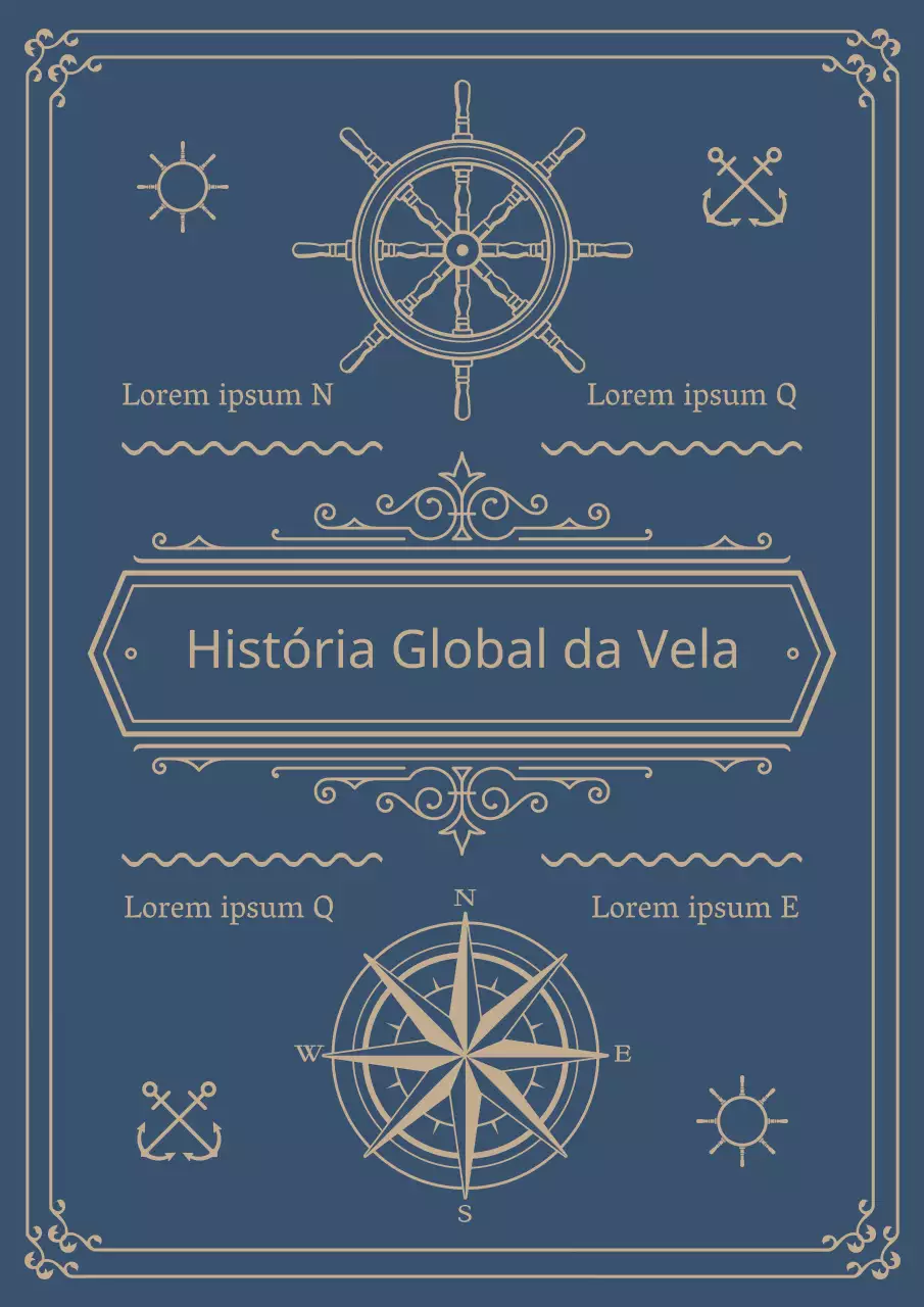 Uma história mundial da vela em azul-marinho e bege