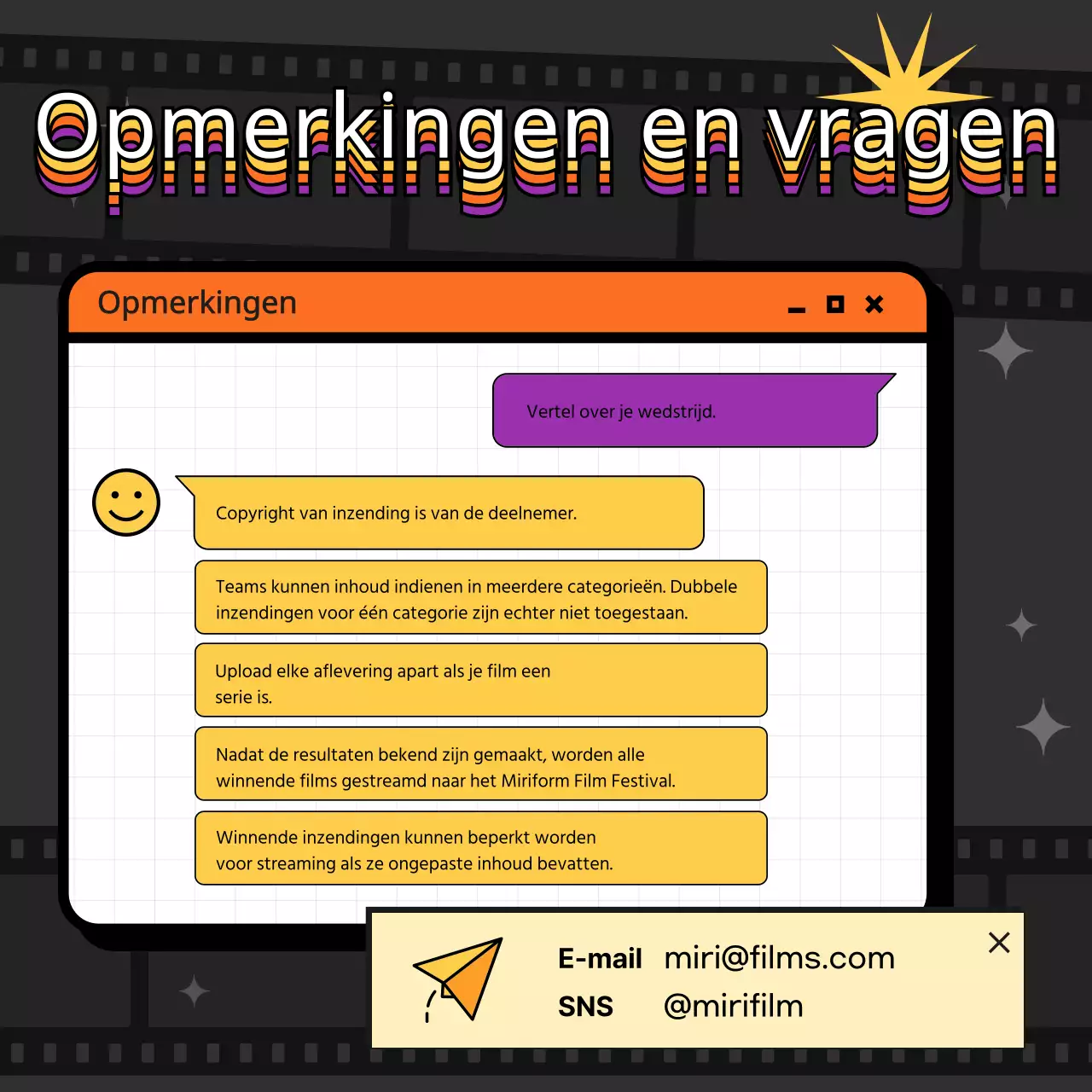 Retro wedstrijdaankondiging in webstijl op een zwarte achtergrond