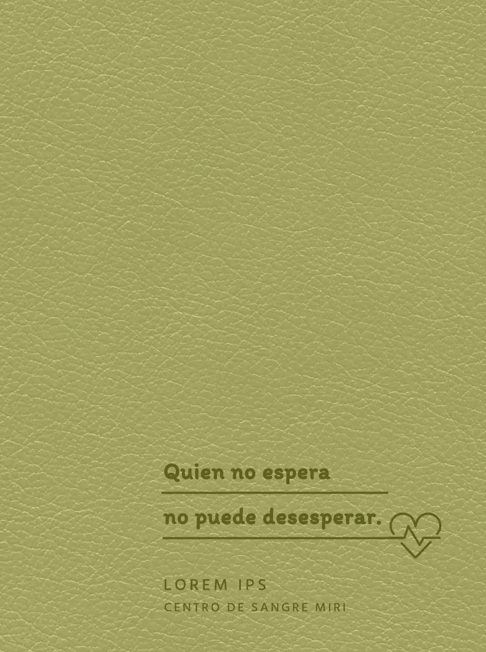 Portada de la agenda del donante de sangre con una cita