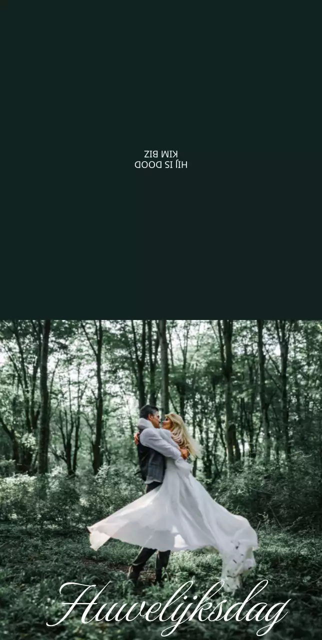 Strakke en frisse uitnodiging voor een bosbruiloft