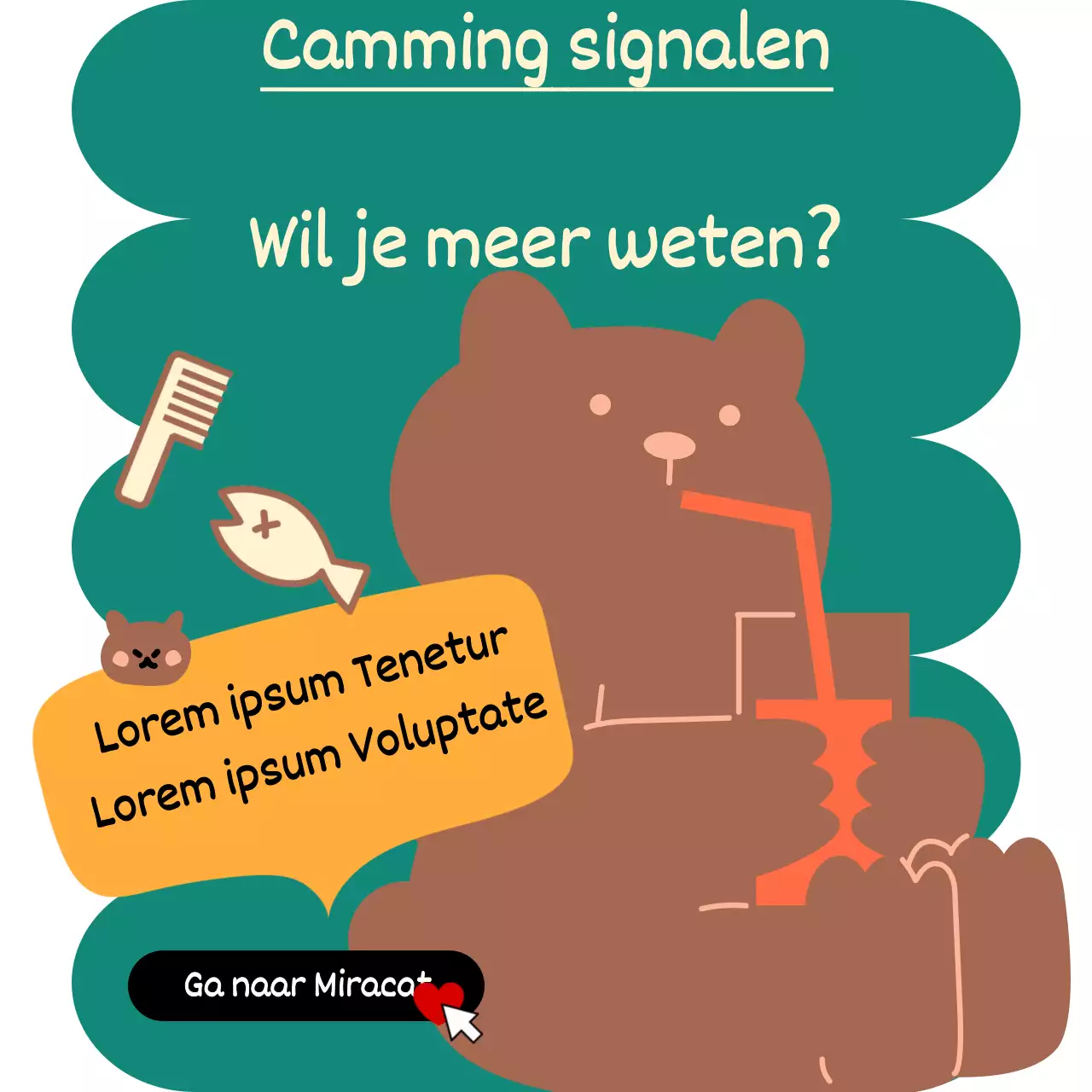 Bruin en Geel's schattige kattentaalverhaal