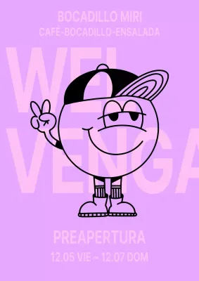 Cartel de café en malva