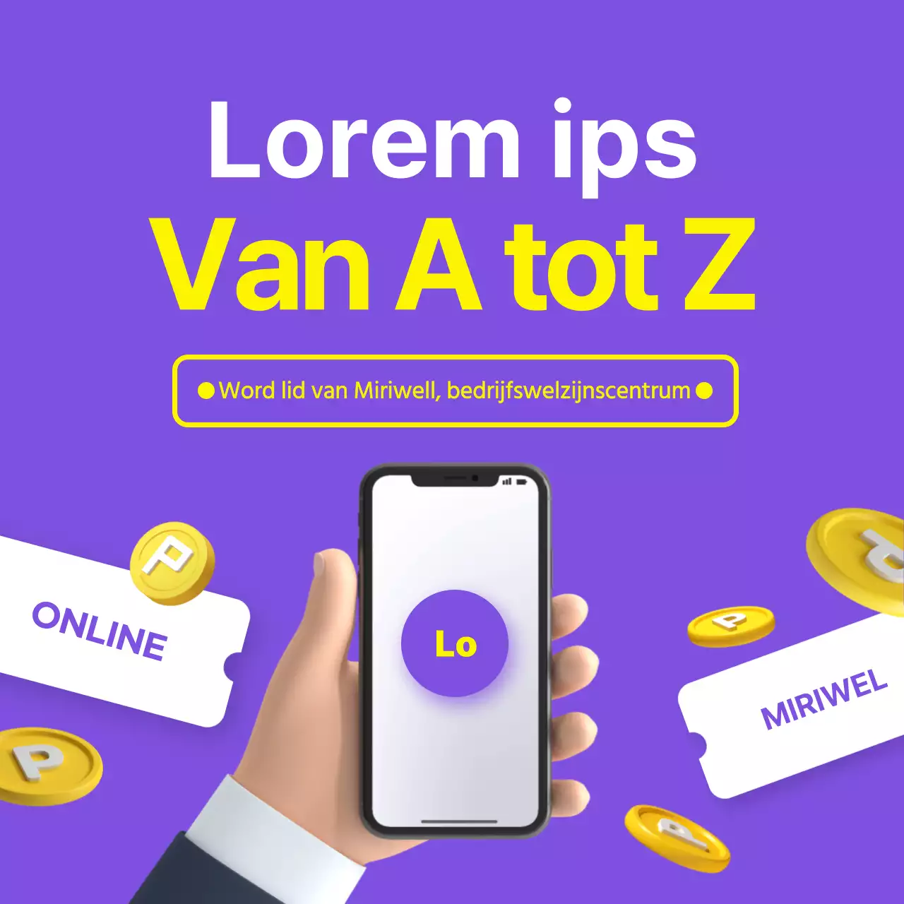 Keurig corporate welfare mall effect met paars-geel 3D concept CardNews