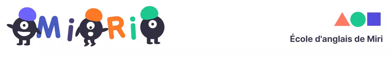 Logo mignon, coloré et simple pour la promotion d'une école de langue anglaise.