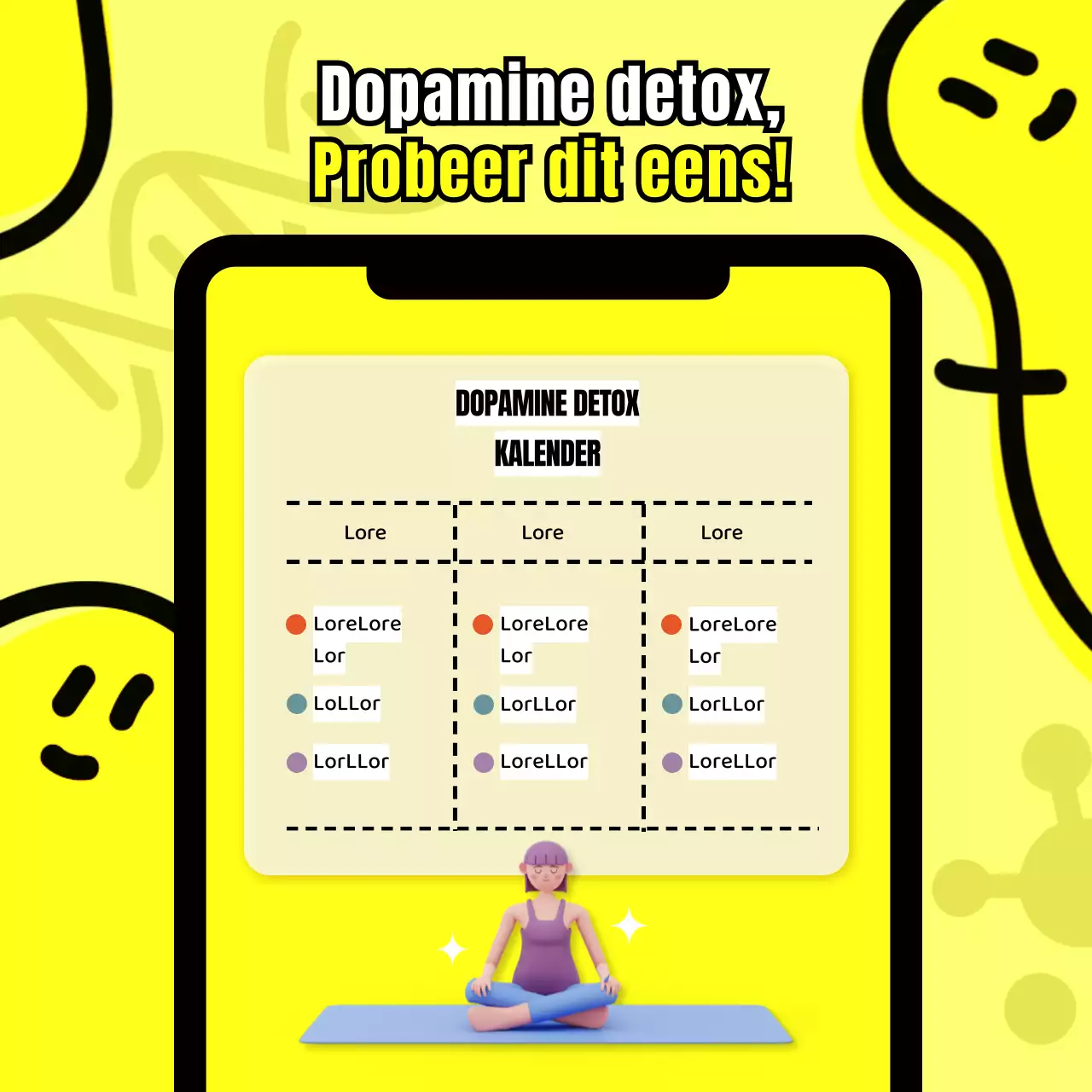 Ontwerp een kleurrijk, geïllustreerd telefoonframeInleiding tot Dopamine