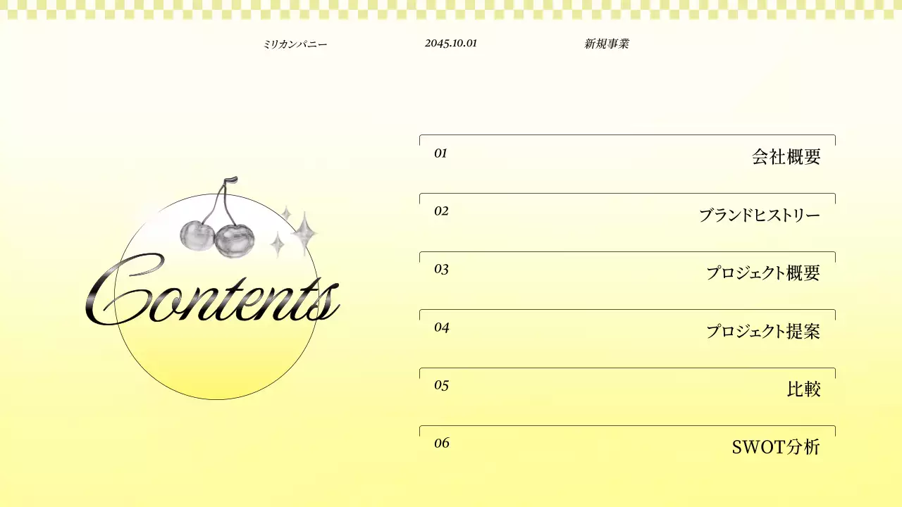 黄色のキッチュなビジネスプロジェクト提案書