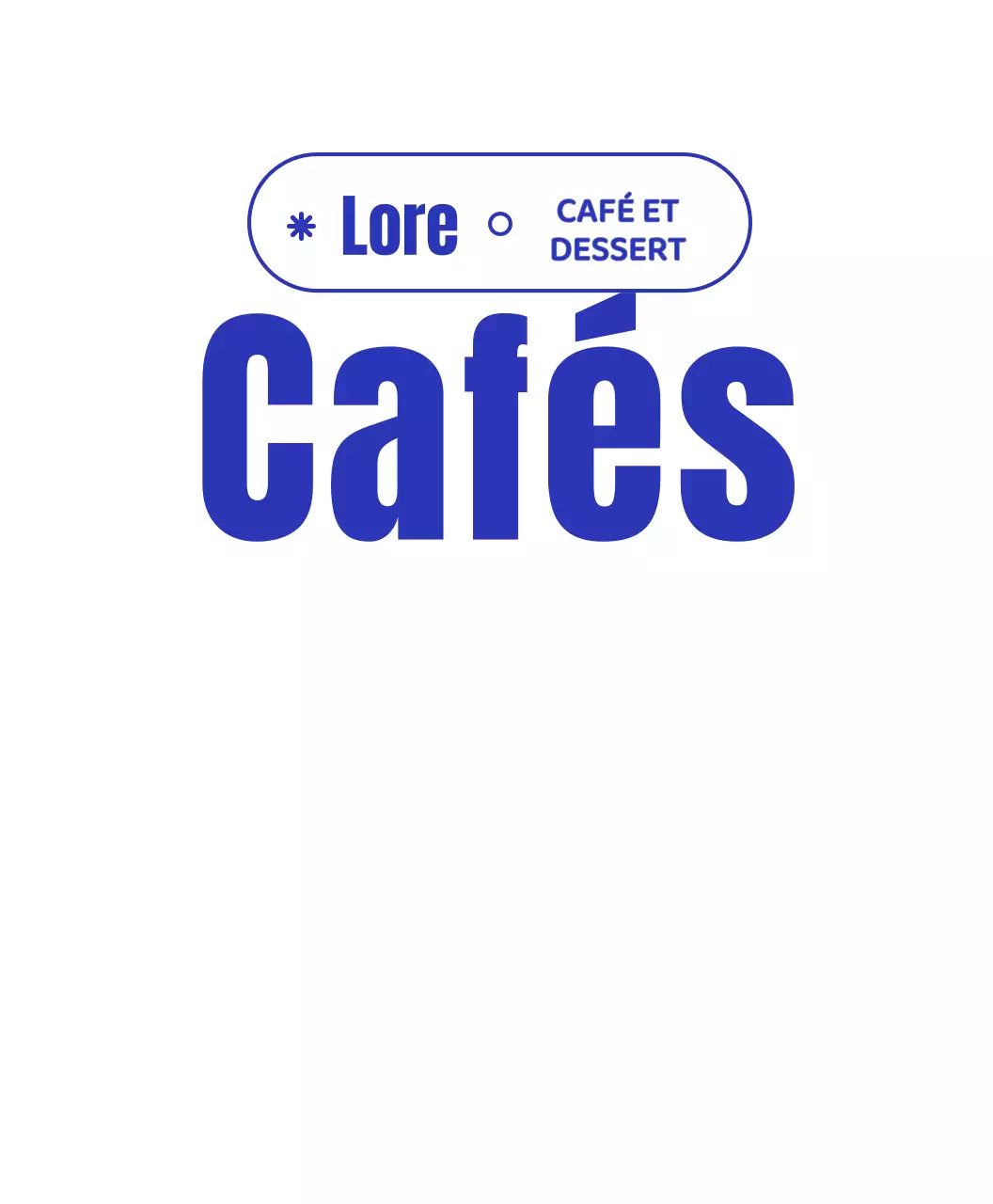 Logo d'un café bleu marine et blanc avec un joli personnage