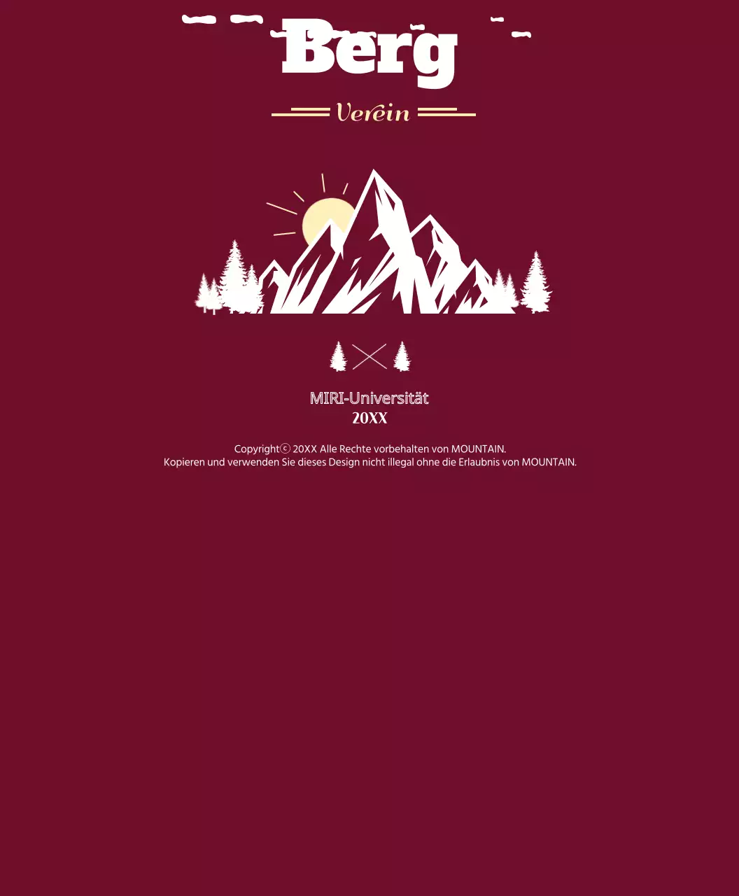 T-Shirt des Bergsteigervereins mit Bergen und Sonne