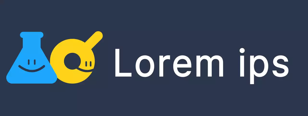 Créez un logo pour une école de sciences avec un personnage bleu et jaune représentant un outil de laboratoire scientifique.