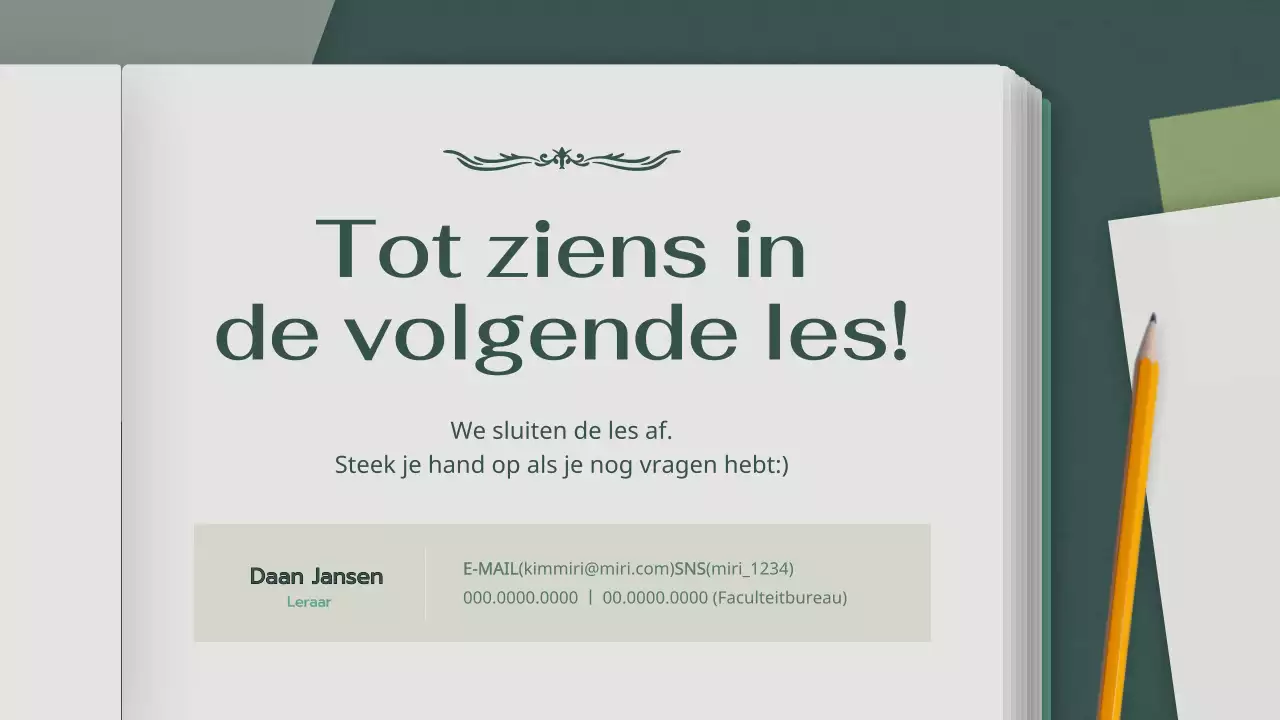 Groene, rustgevende sfeer Moderne literatuurles