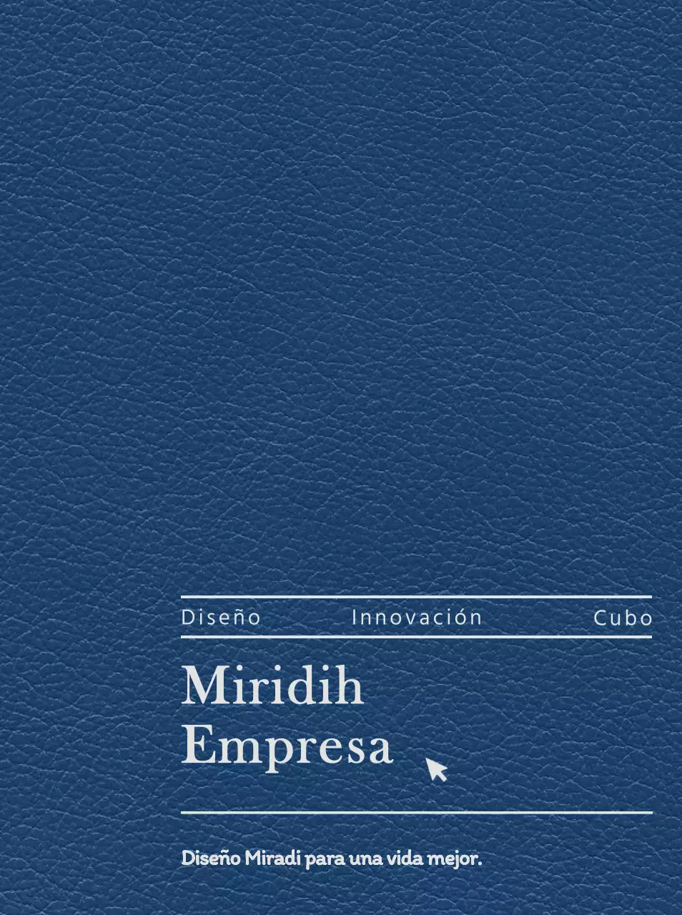 Portada de la agenda con el eslogan y el logotipo de su empresa de diseño