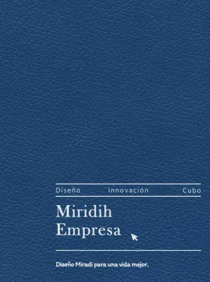 Portada de la agenda con el eslogan y el logotipo de su empresa de diseño