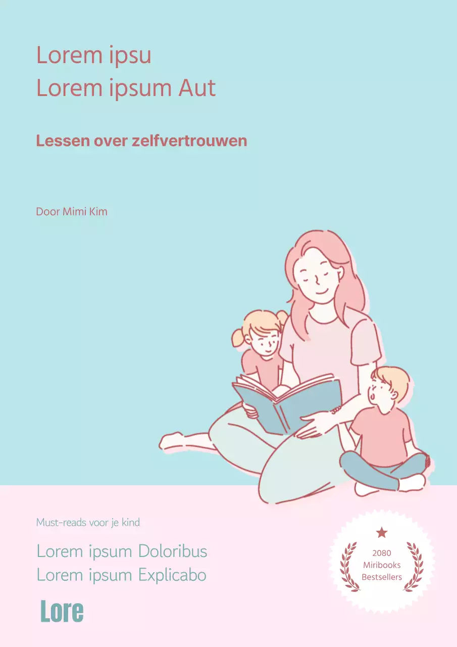 Emotionele eigenwaarde les illustratie cover in mint en roze tinten