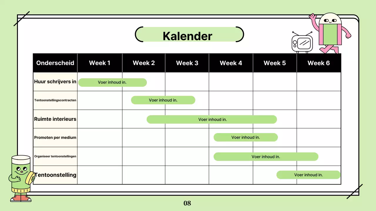 Tentoonstellingsvoorstel voor kinderen met kleurrijke, eenvoudige en schattige illustraties