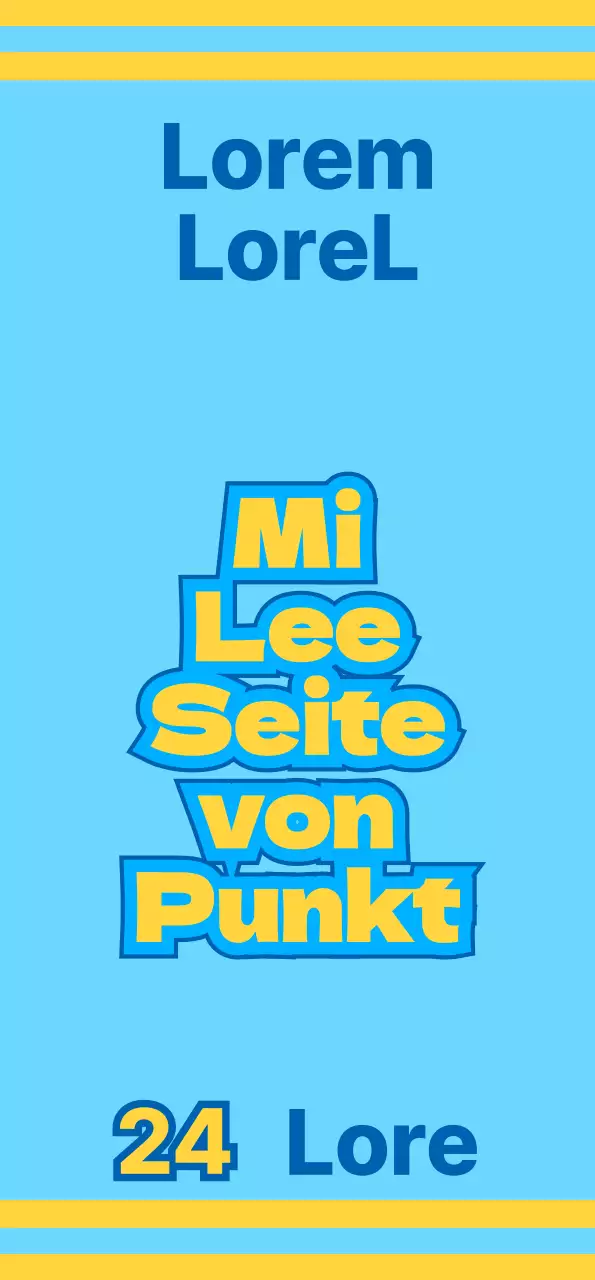 Convenience Store mit blauen und gelben Symbolen, die für verschiedene Dienstleistungen werben