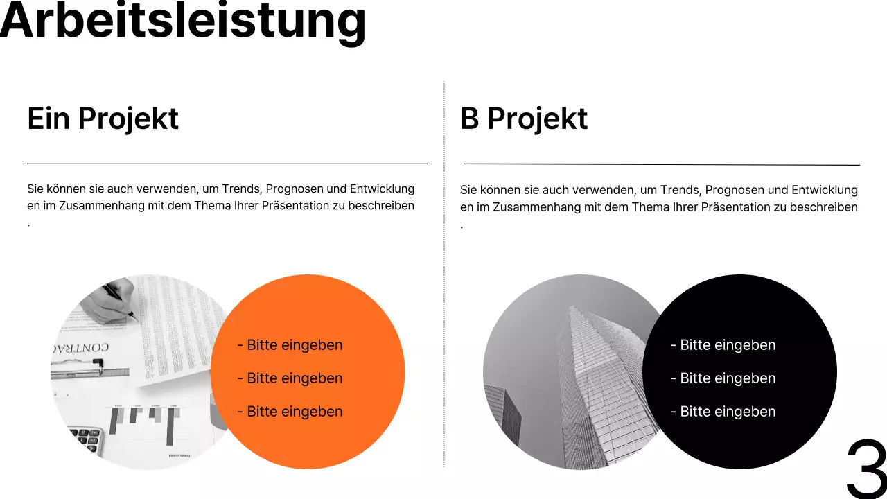  Minimalistischer Geschäftsbericht in Orange und Schwarz