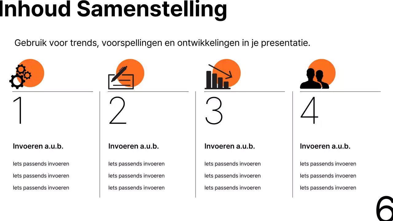  Minimalistisch zakelijk rapport in oranje en zwart