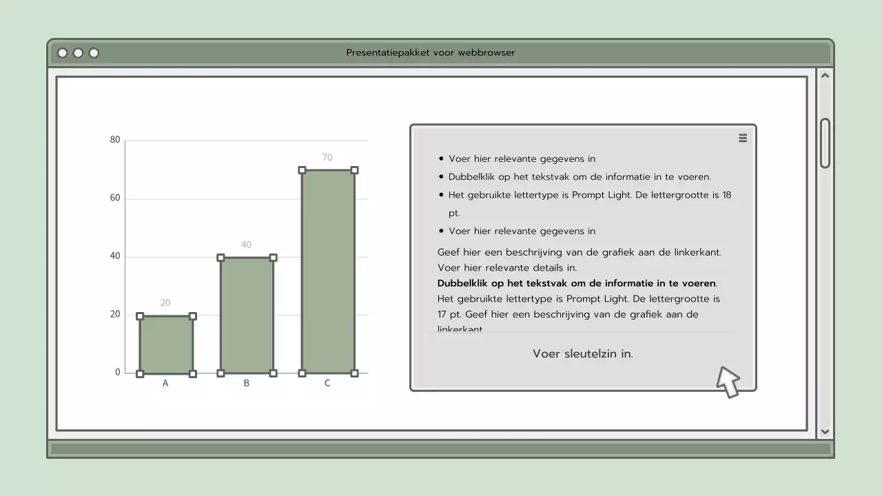 Presentatiepakket met lichtblauw browserconcept