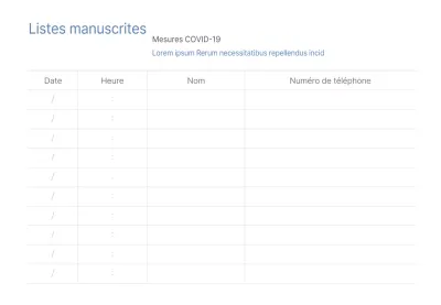 Liste manuscrite de Corona
