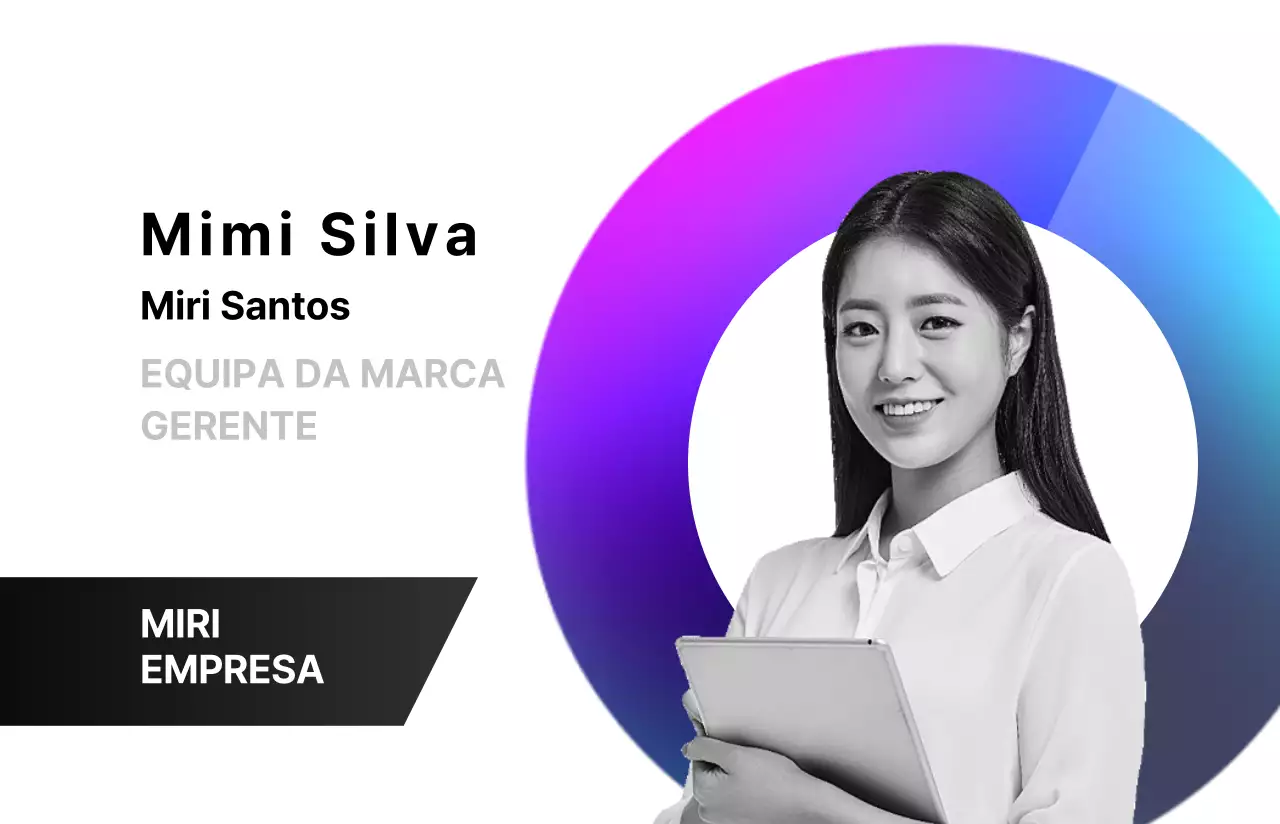 Cartão de funcionário profissional azul e roxo